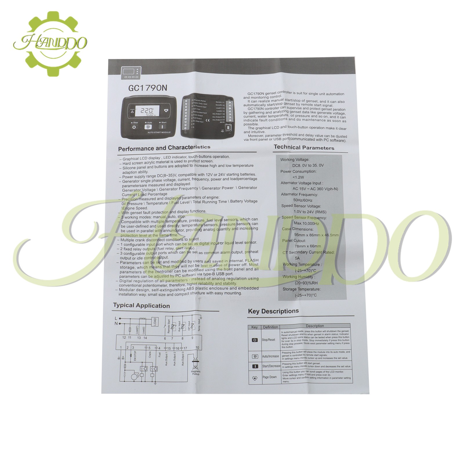 For SmartGen HGM1790N Genset Controller Generator Controller Auto Start Module