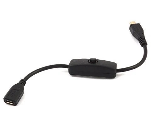 LoveRPi MicroUSB Male to Female Push On Off Power Switch Cable for Raspberry Pi3