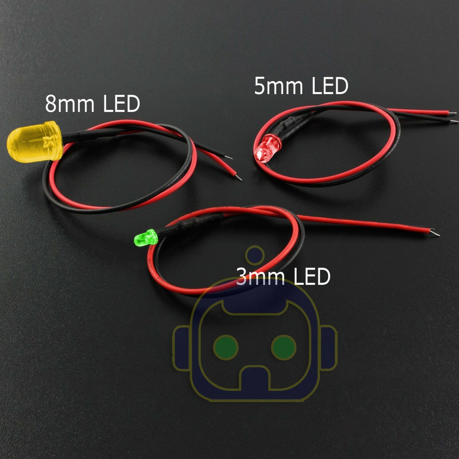 1.8mm 3mm 5mm 10 Pre Wired LED Cabled DC9-12V Diffused Lights Emitting Diodes