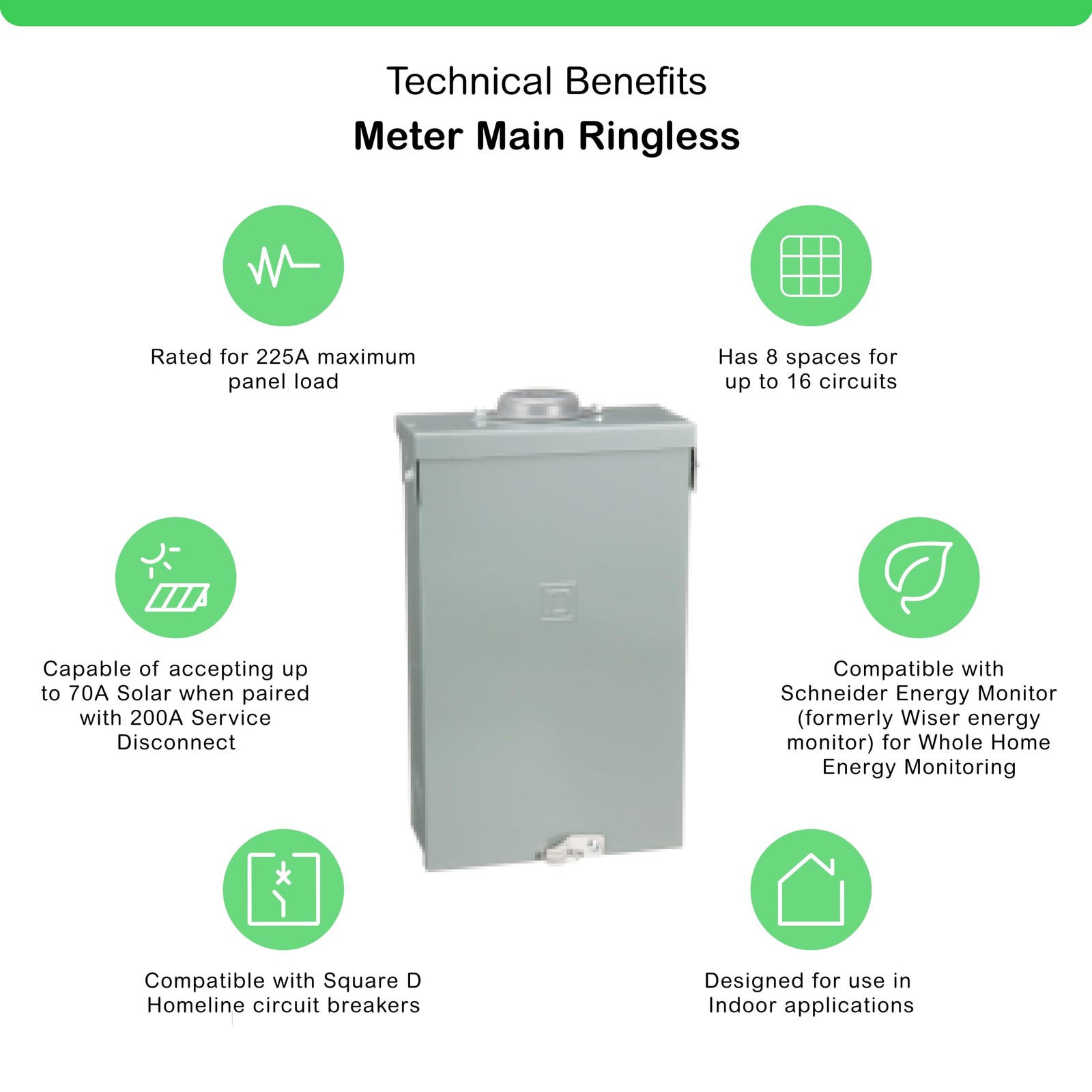 Square D by Schneider Electric HOM816M200PFTRB Convertible Mains (Breaker) Load