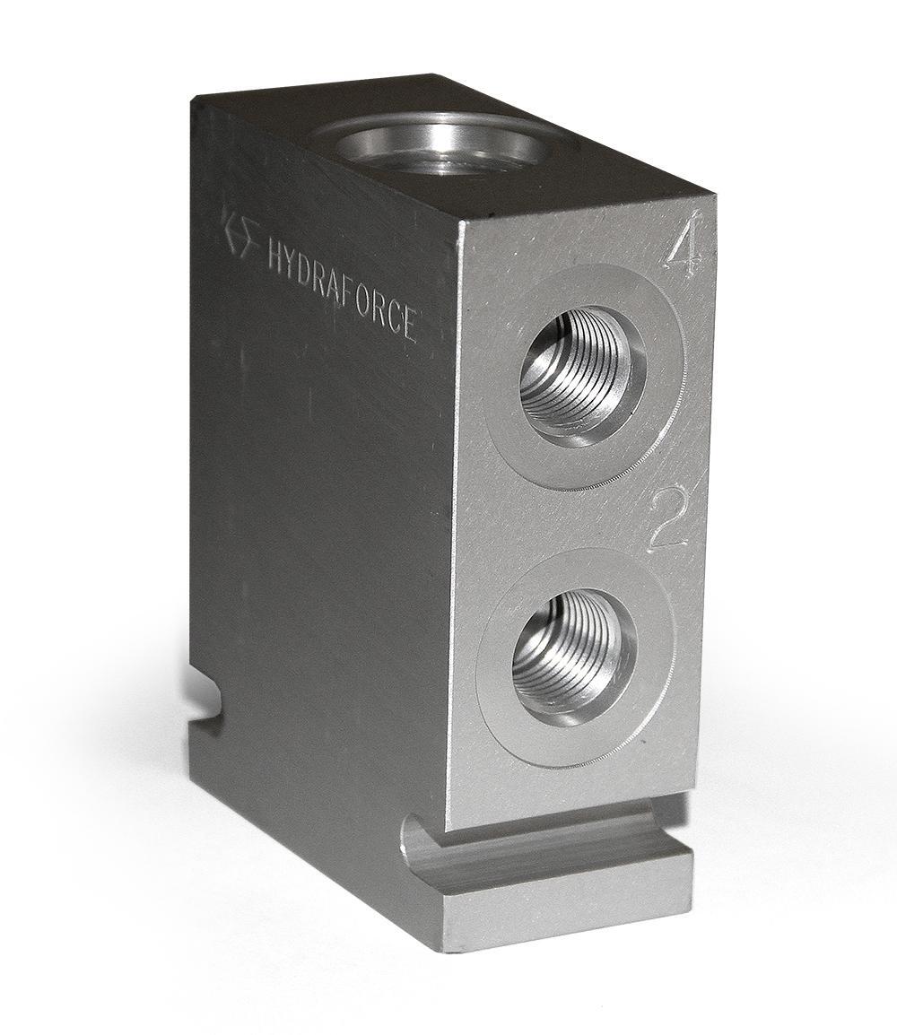 Hydraforce Heavy Duty Flow Divider/Combiner, Valve Cartridge Block,3 Port,SAE 12