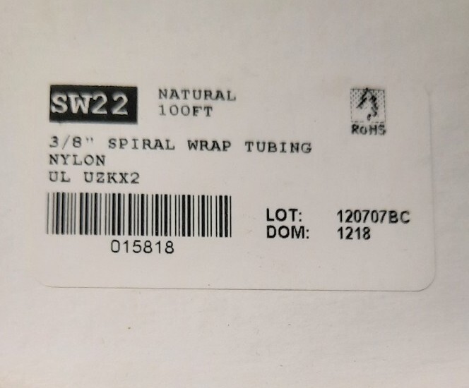 100′ 3/8 Spiral Wire Wrap Alpha SW 22 Nylon