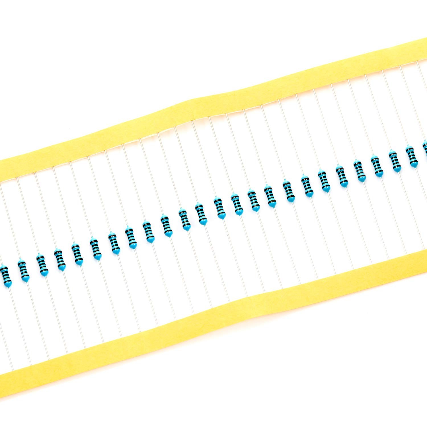 100pcs 1K 1000 Ω ohm Resistor 1/4W 0.25W Metal Film Fixed Resistor 0.01 ±1% T…