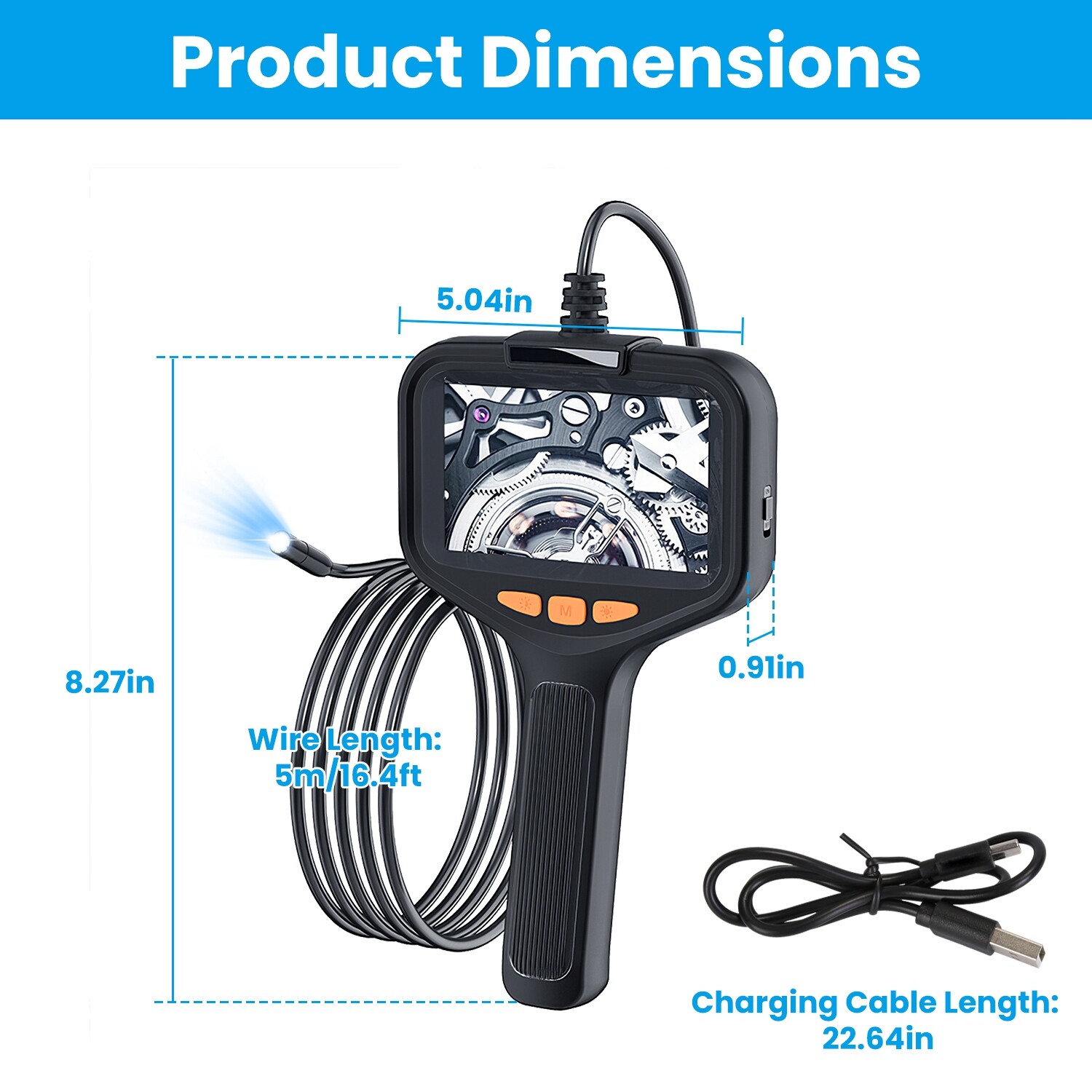 4.3in Inspection Camera w/ Light Articulating Camera for Plumbing Inside Wall