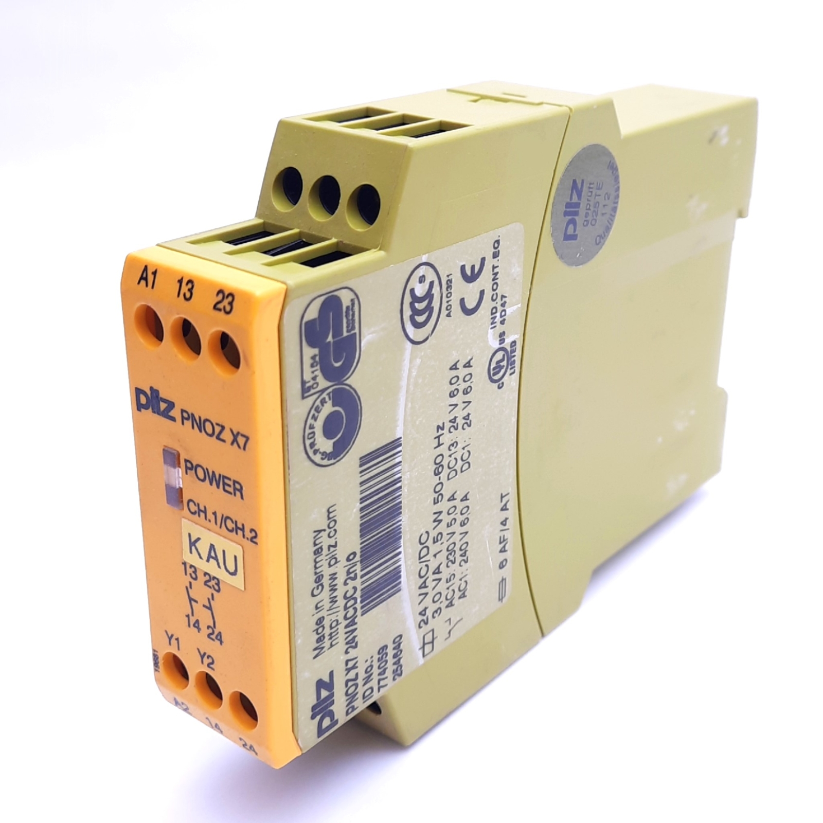 Pilz PNOZ X7 24VACDC 2n/o 774059 Safety Relay, 2 N.O., 240VAC 6A, 24VAC/DC Coil