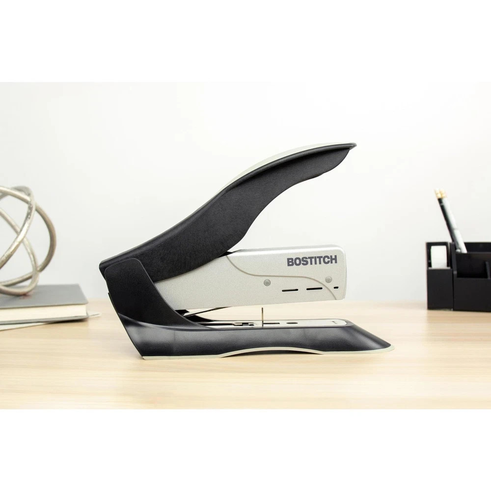 Bostitch inHANCE+100 Heavy Duty Stapler, 100 Sheets, Two-Finger, Spring-Powered
