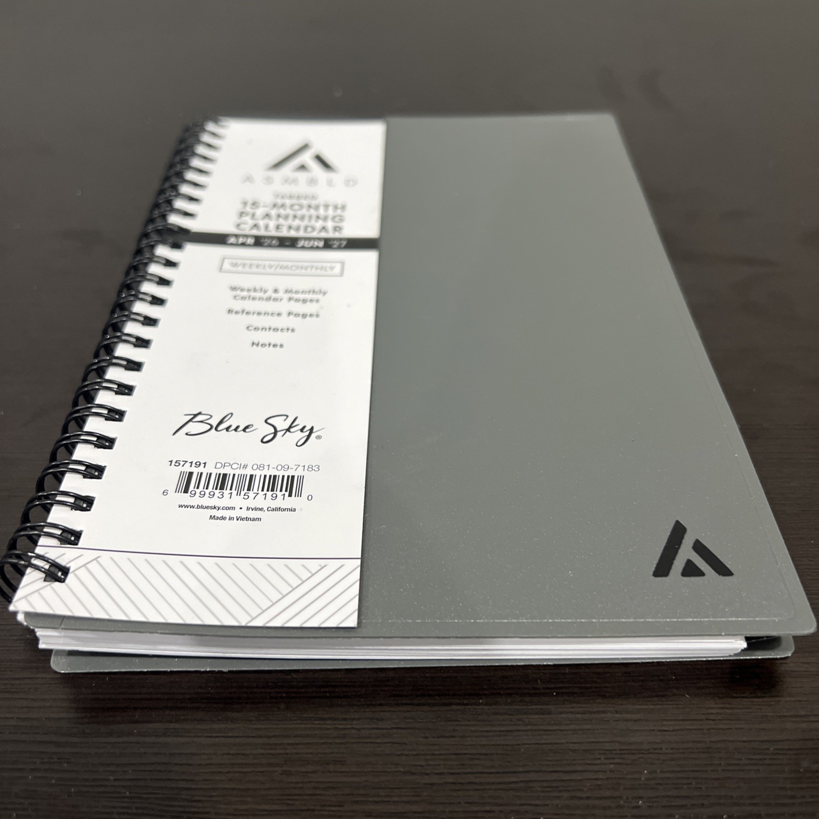 ASMBLD BLUE Sky Tabbed 15-Month Planning Calendar- April 2026 thru June 2027