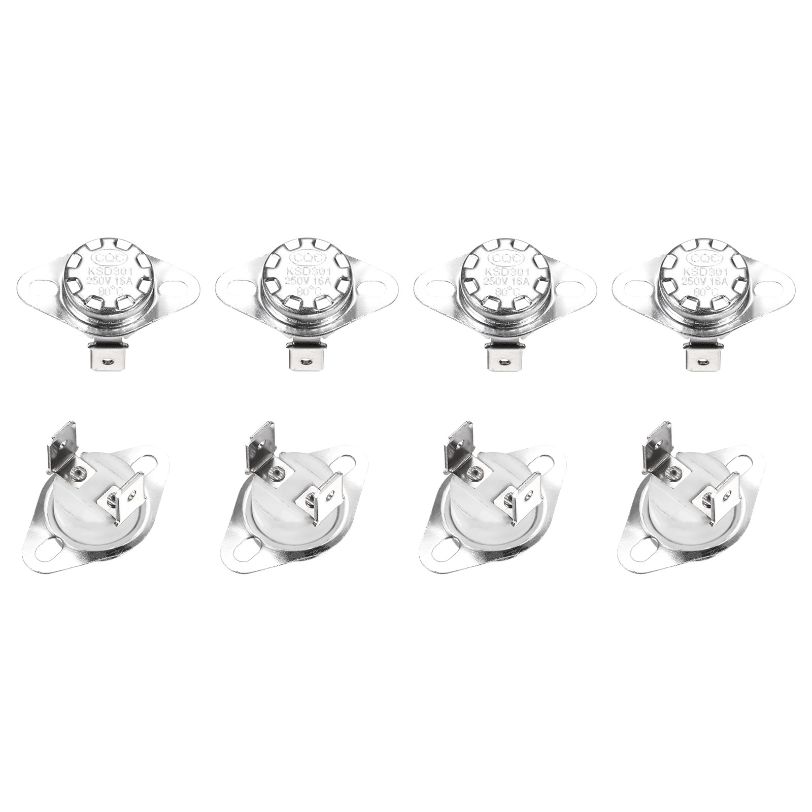 8 x KSD301 Thermostat 80°C/176°F 16A N.C Adjust Snap Disc Temperature Switch