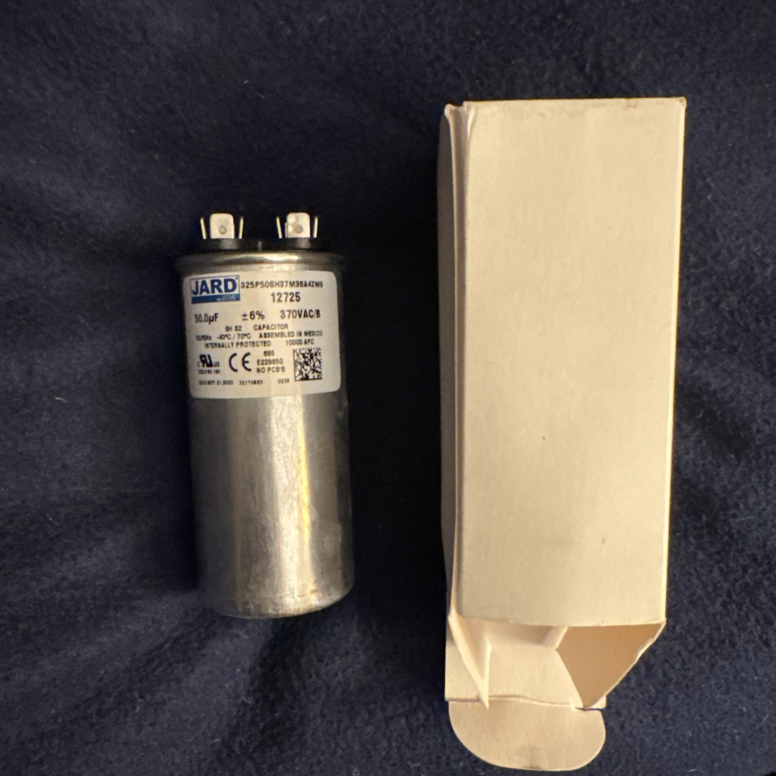 NEW Jard 50.0uF/MFD +/-6% 50/60Hz Motor Run Capacitor 370V 325P506H37M36A4ZM9