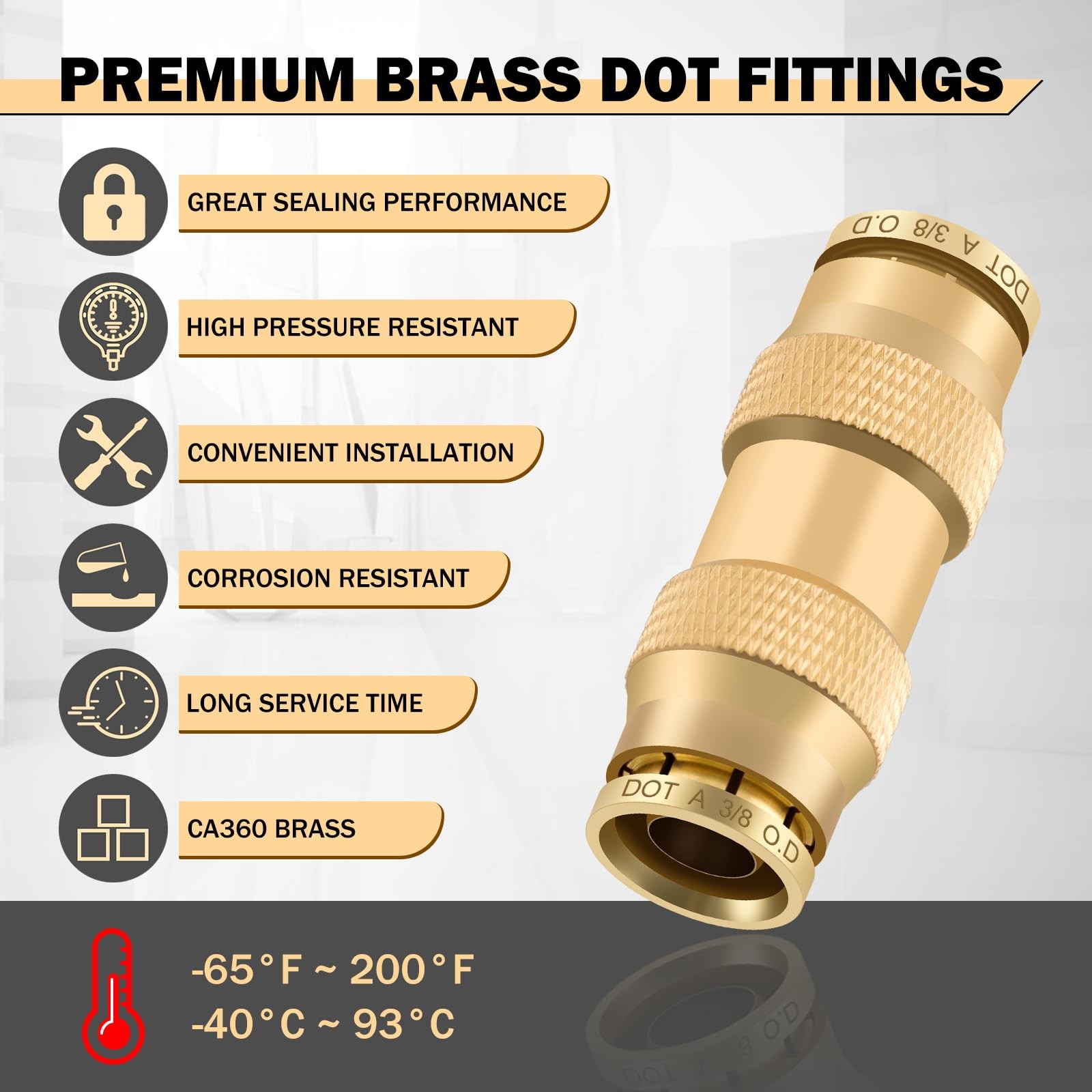 23 PCS Brass DOT Quick Connect Air Hose Fittings for Trucks & RVs
