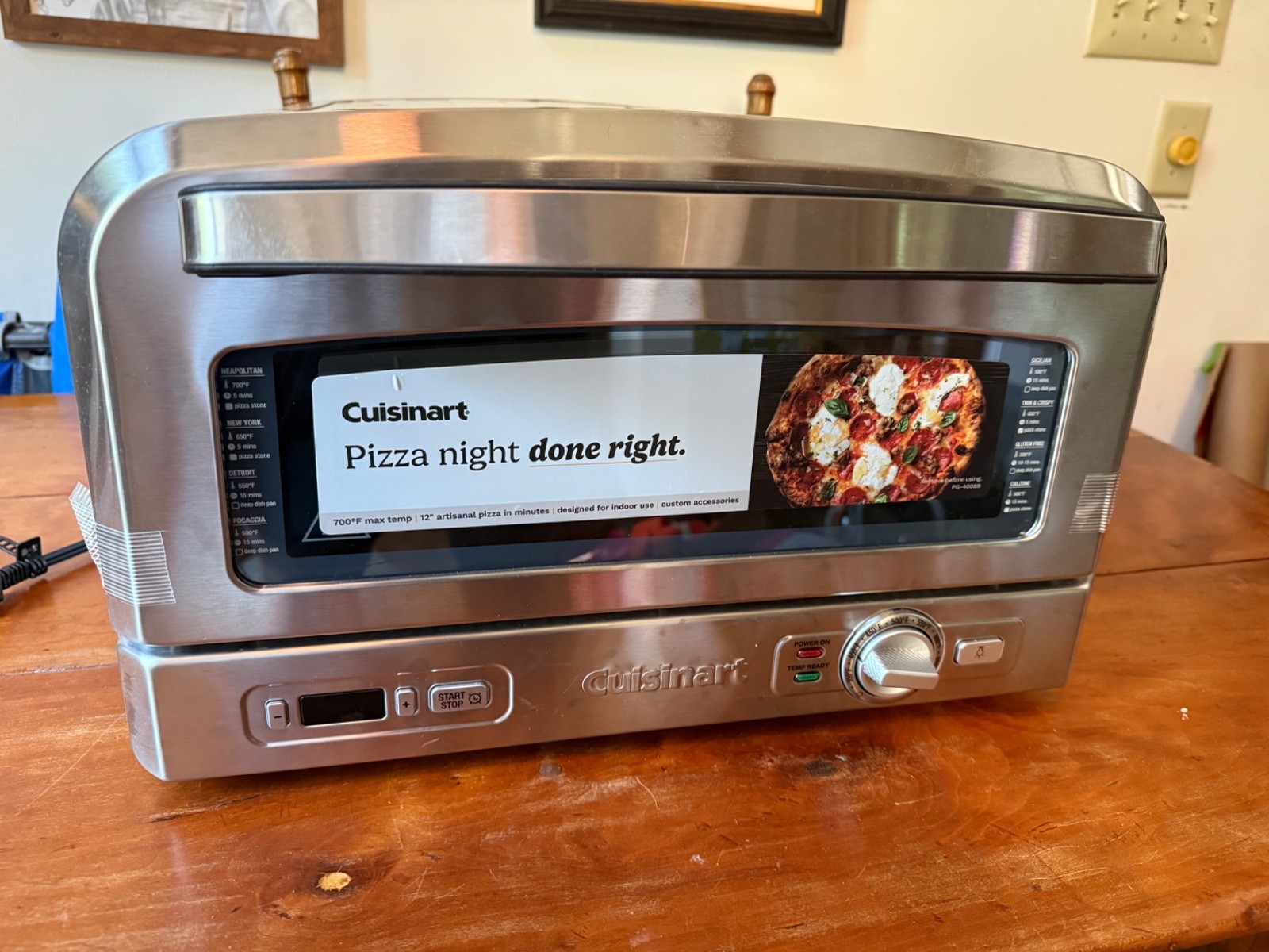cuisinart pizza oven open but never used all pieces included