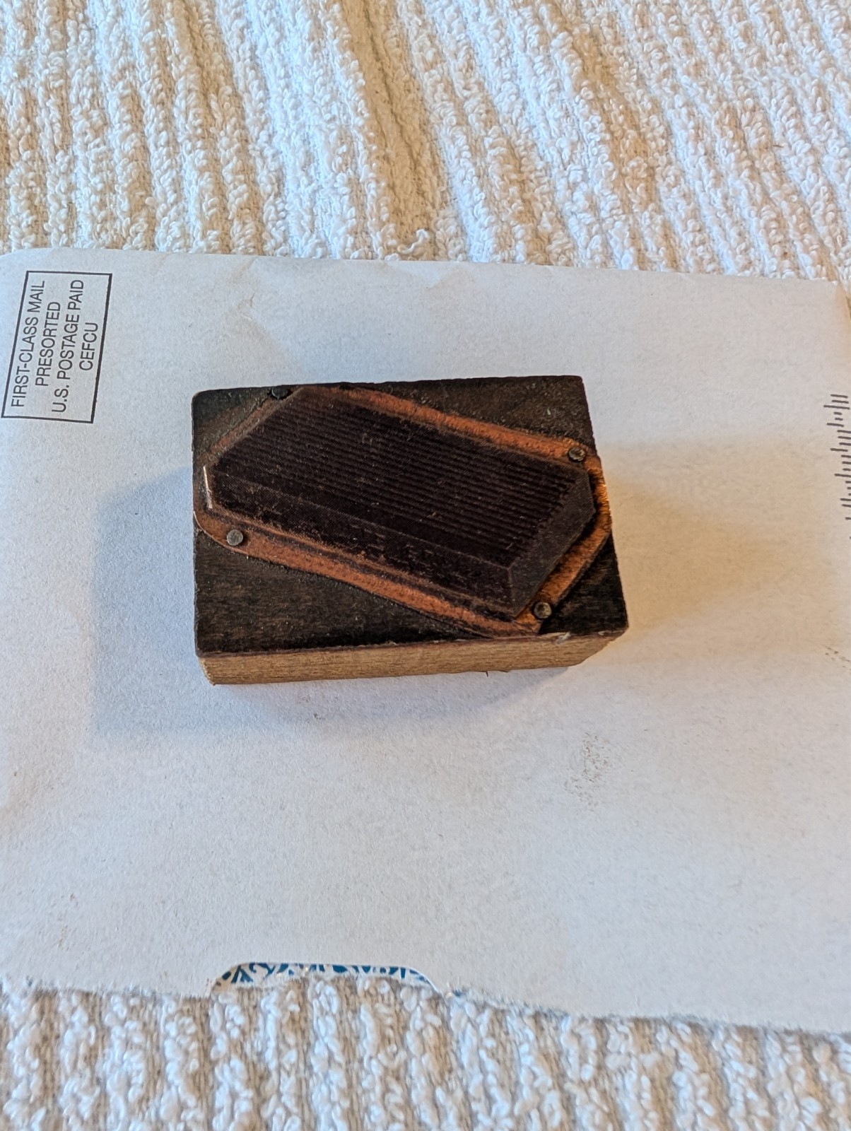 Vintage Wood & Copper Advertising Printing Block Plate 1-3/4x 1-1/4