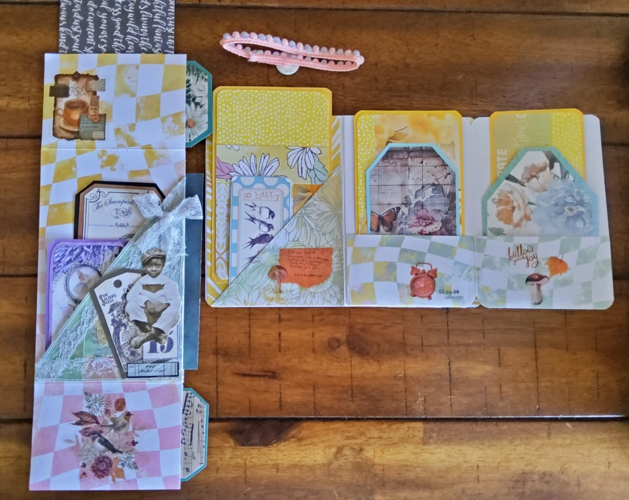 2 Piece Set BUTTERFLY Junk Journal Handmade Booklets Mini Folios and/or Ephemera