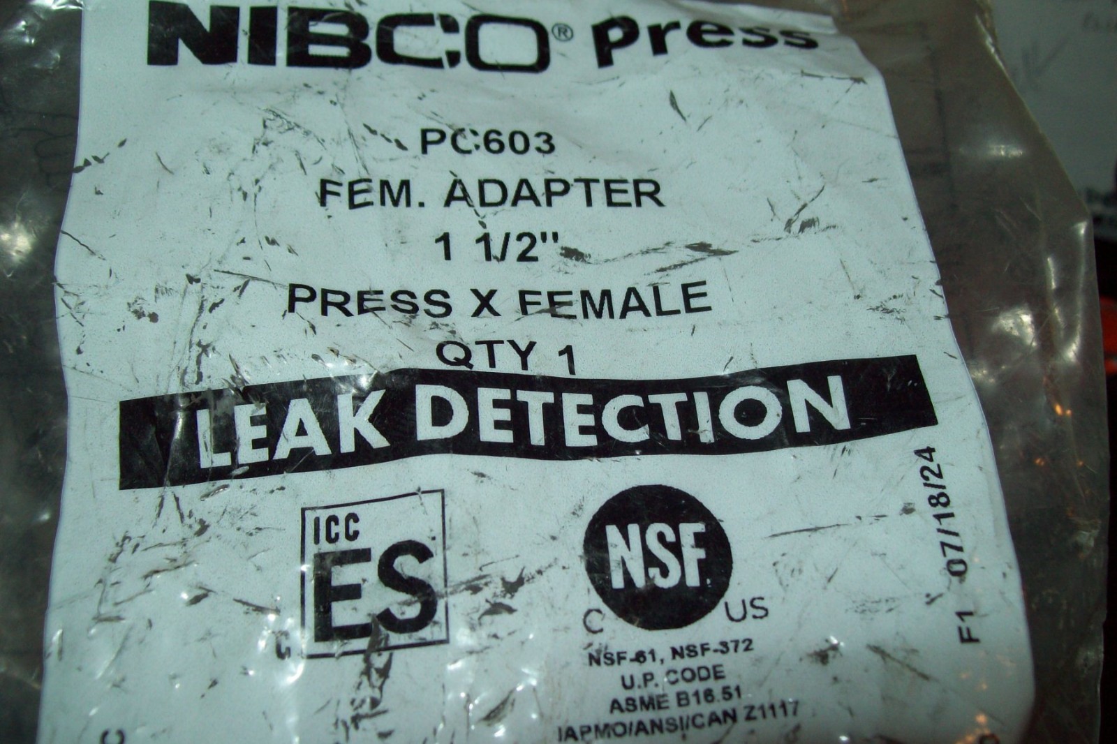 5 NEW -Nibco 90256900PC 1 1/2 x 1 1/2 In. Press by Female Pipe Adapters