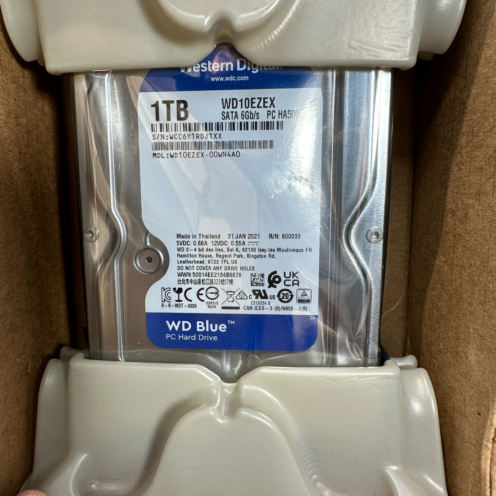 Western Digital Blue 1TB 3.5″ SATA III 7200RPM Desktop Hard Drive WD10EZEX HDD