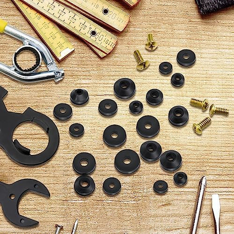 106 PCS Faucet Washer Assortment Kit with Assorted Flat and Beveled Rubber Washe