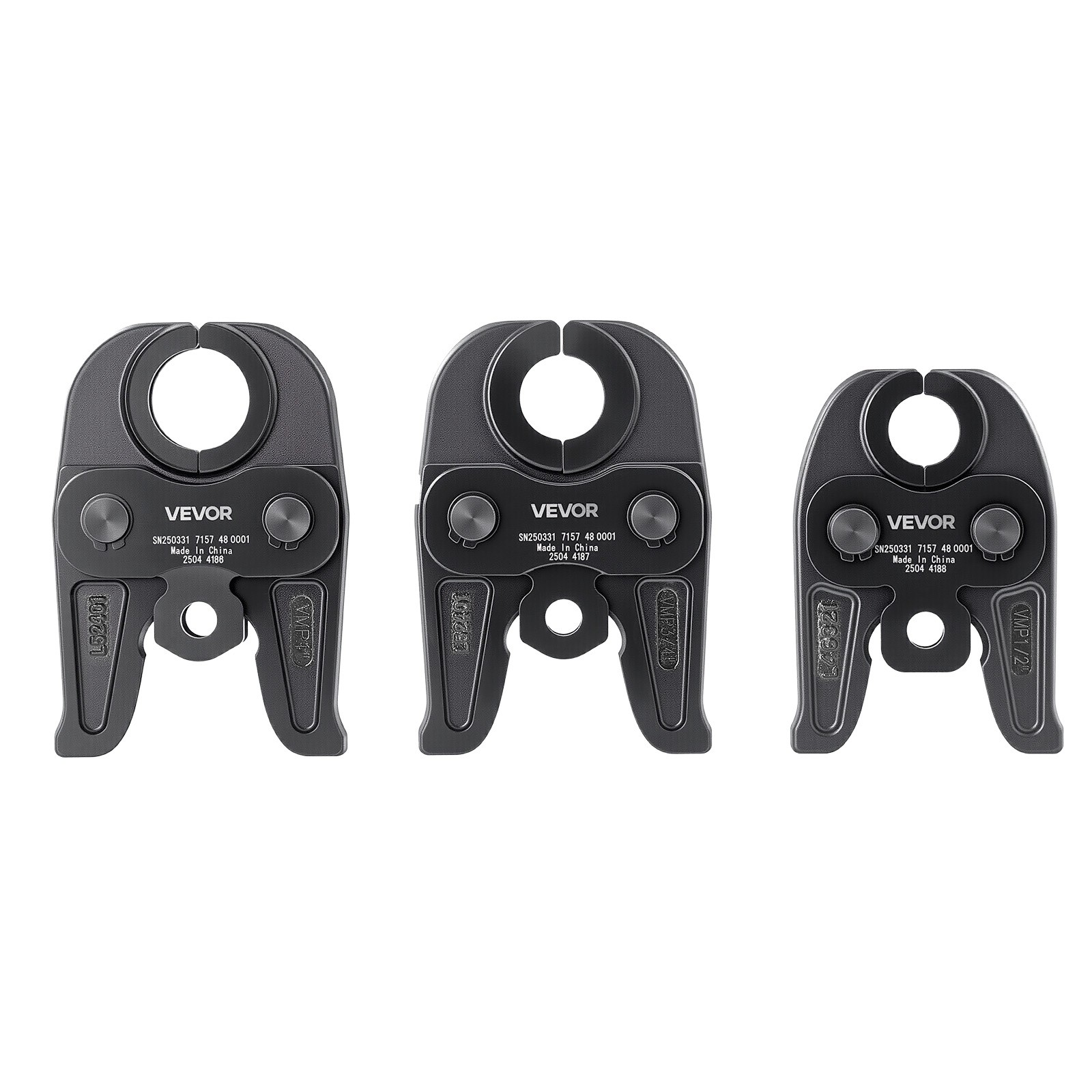 VEVOR MegaPress Jaws 3PCS Pressing Jaws 1/2″ 3/4″ & 1″ for Standard Press Tools