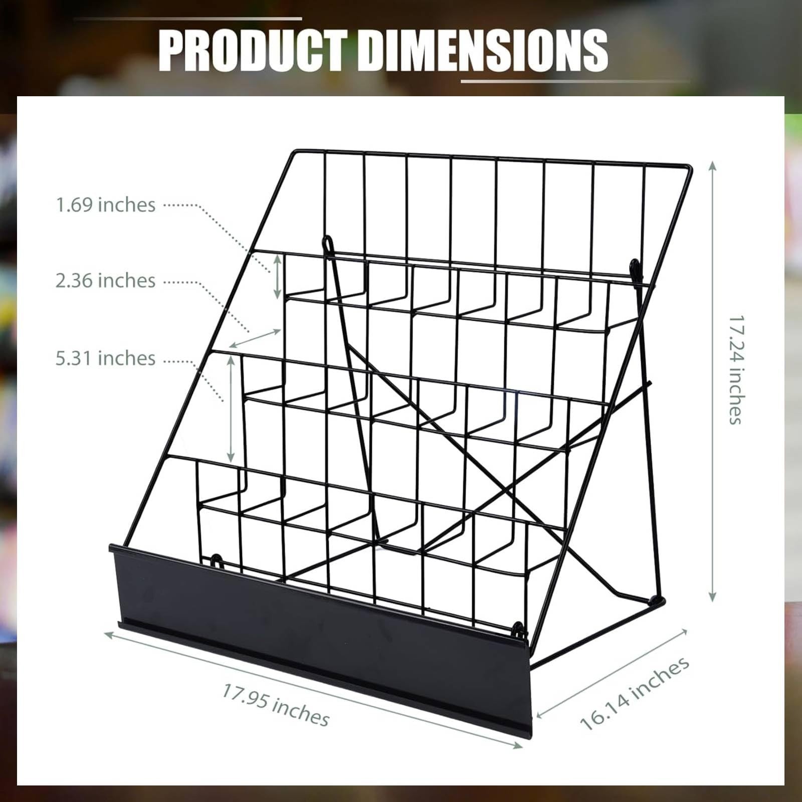 4-Tier Tabletop Book Display Rack, Magazine and CD Holder, 16.14 x 17.95 x 17…