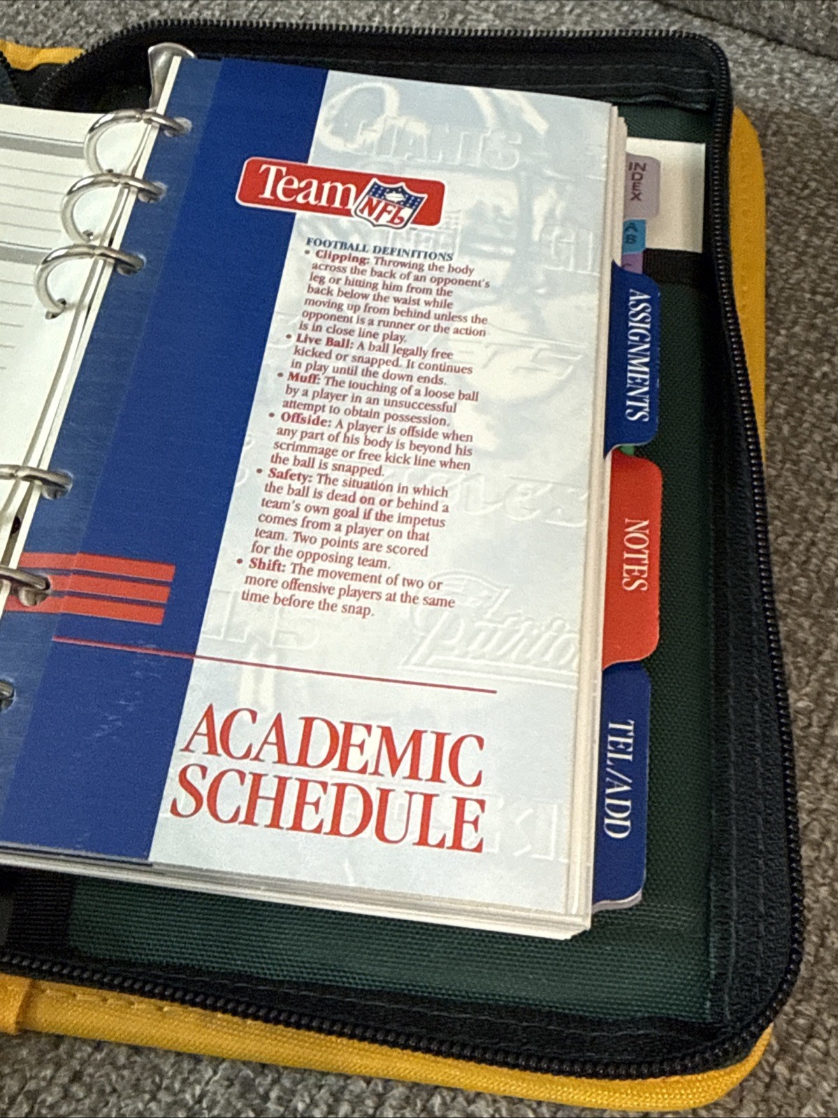 NOB VTG 1995 Mead NFL Green Bay Packers Zip Student Planner 6″ x 9″ FREE SHIPPNG