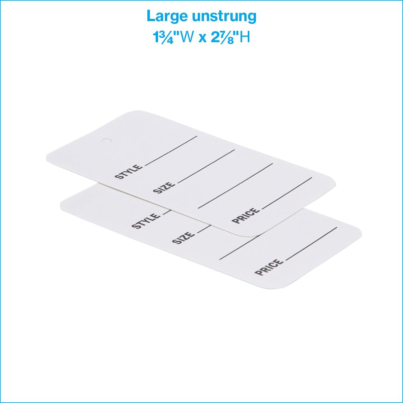 SSWBasics Large Unstrung White Non-Perforated 1 3/4â W x 2 7/8â H,