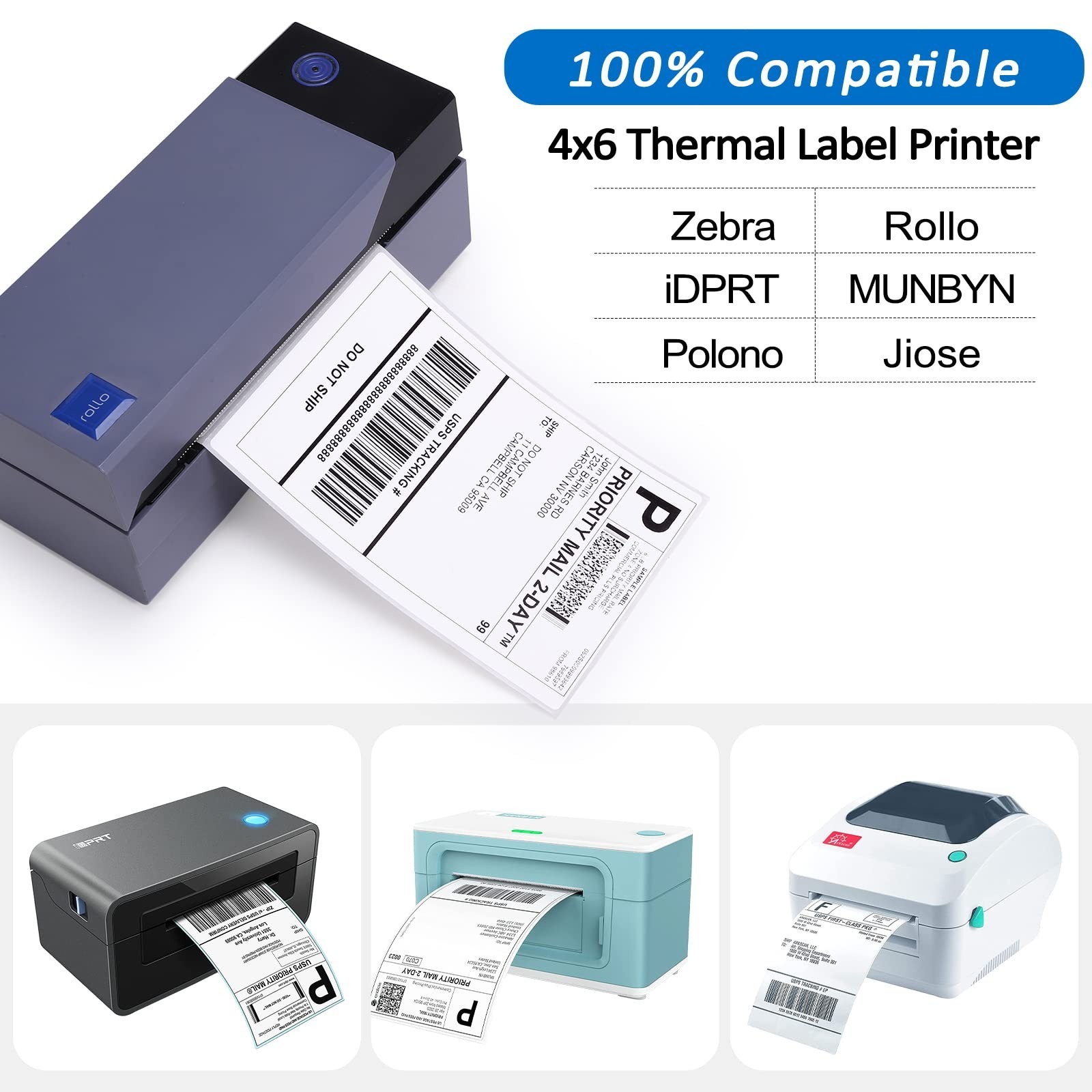 1000 Labels Compatible MUNBYN 4″x6″ Direct Thermal Label, (500 Labels/Stack) …