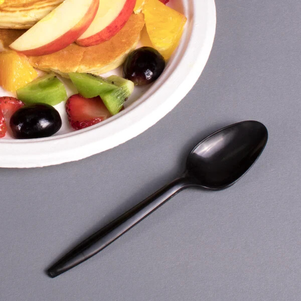 Karat PP Plastic Medium Weight Tea Spoons Bulk Box – Black – 1,000 ct, U2003B