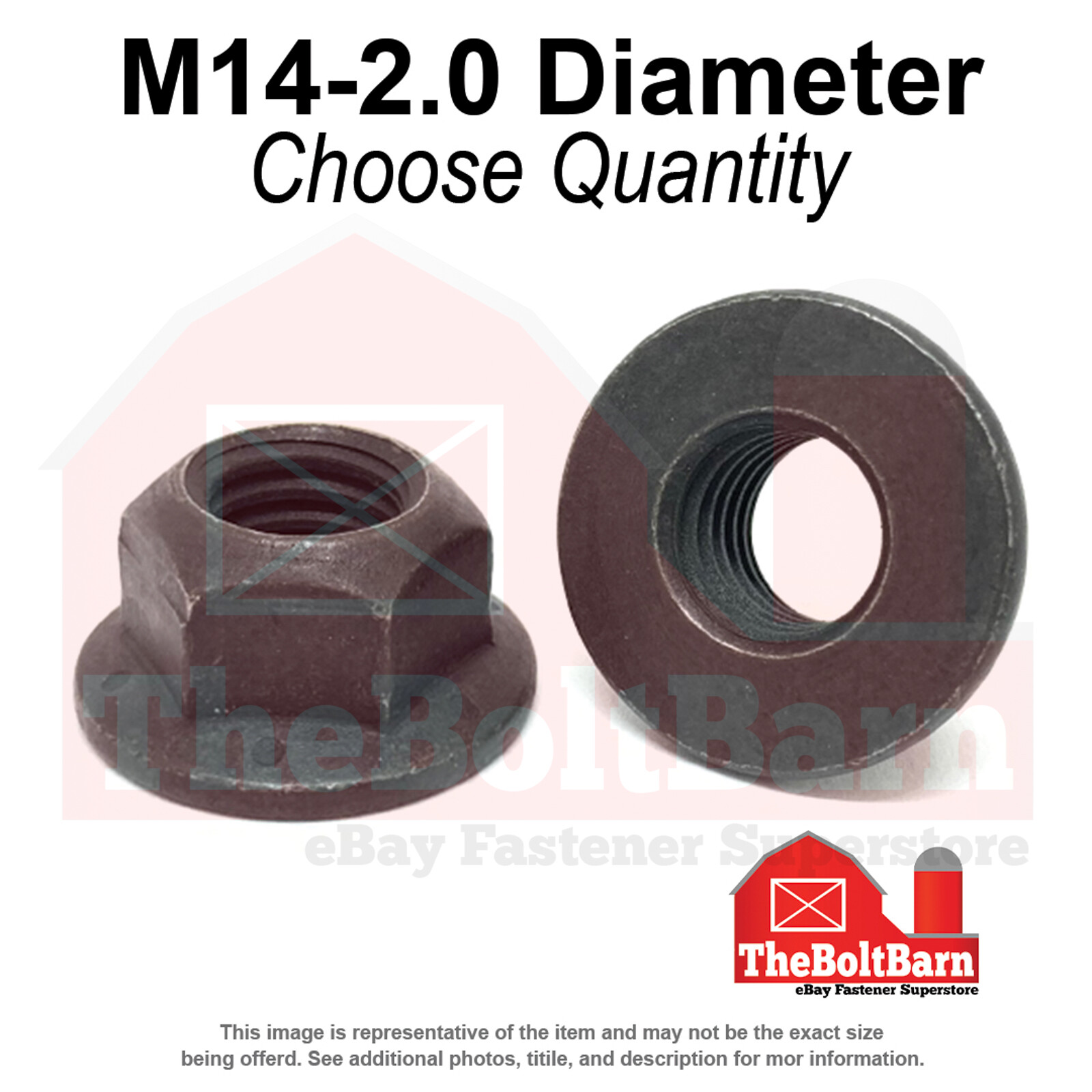 M14-2.0 Class 10 Hex Flange Top Lock Nuts Phos & Oil Coarse Thread (Pick Qty)