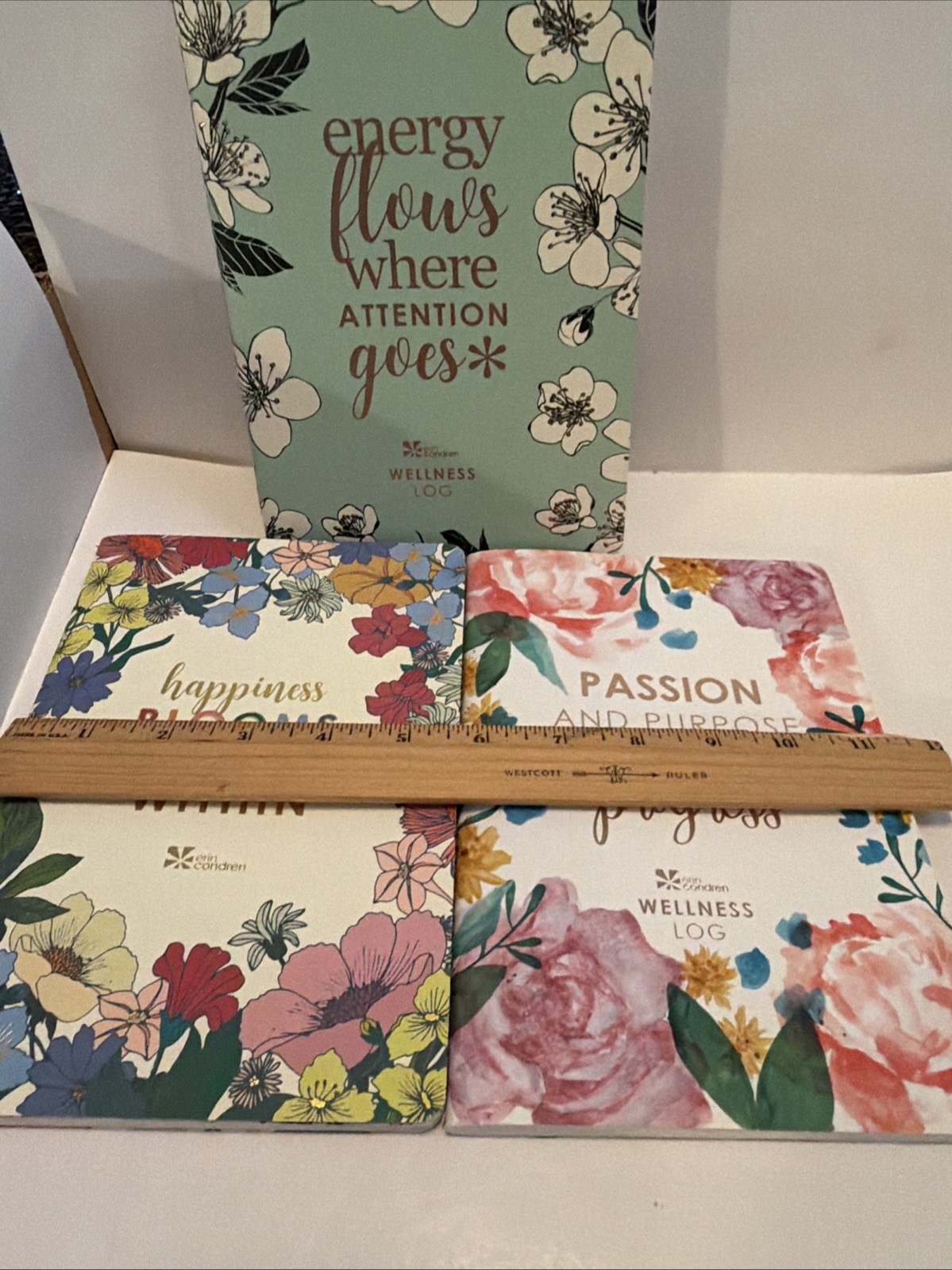 Erin Condren Lot 3 Daily Wellness Log Goals Planners A5 With Stickers *Read*