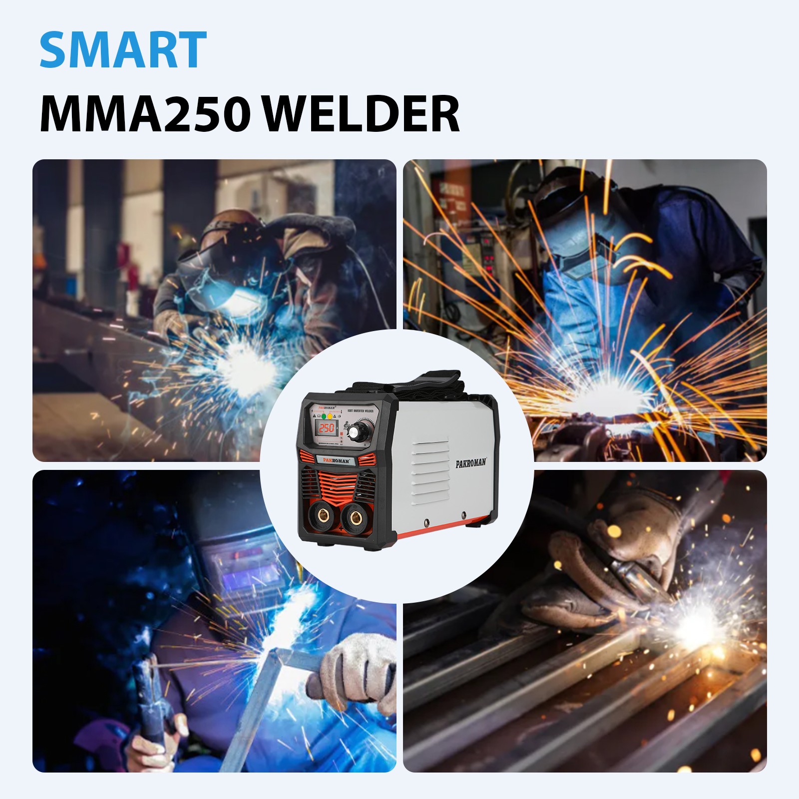 250A Portable Inverter Welder 110/127V ARC MMA Welding Machine Kit 50/60Hz