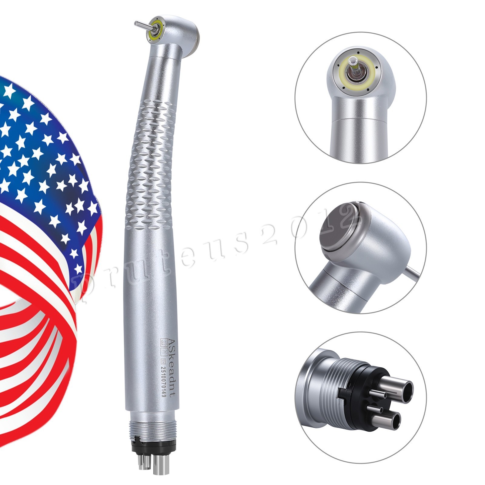 Dental Ring LED Integrate E-generator High &Low Speed Handpiece 4 Holes Turbine