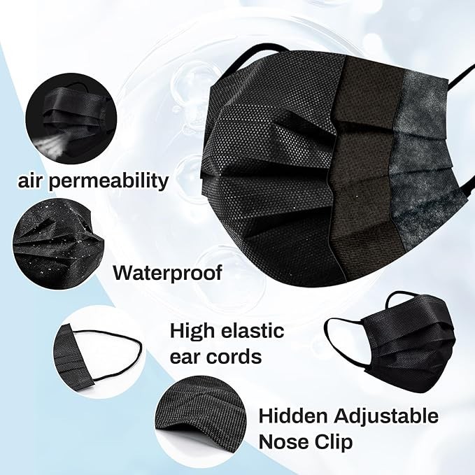 Disposable 3 Ply Face Mask, Filter Protection for Daily Use, Adults, Home