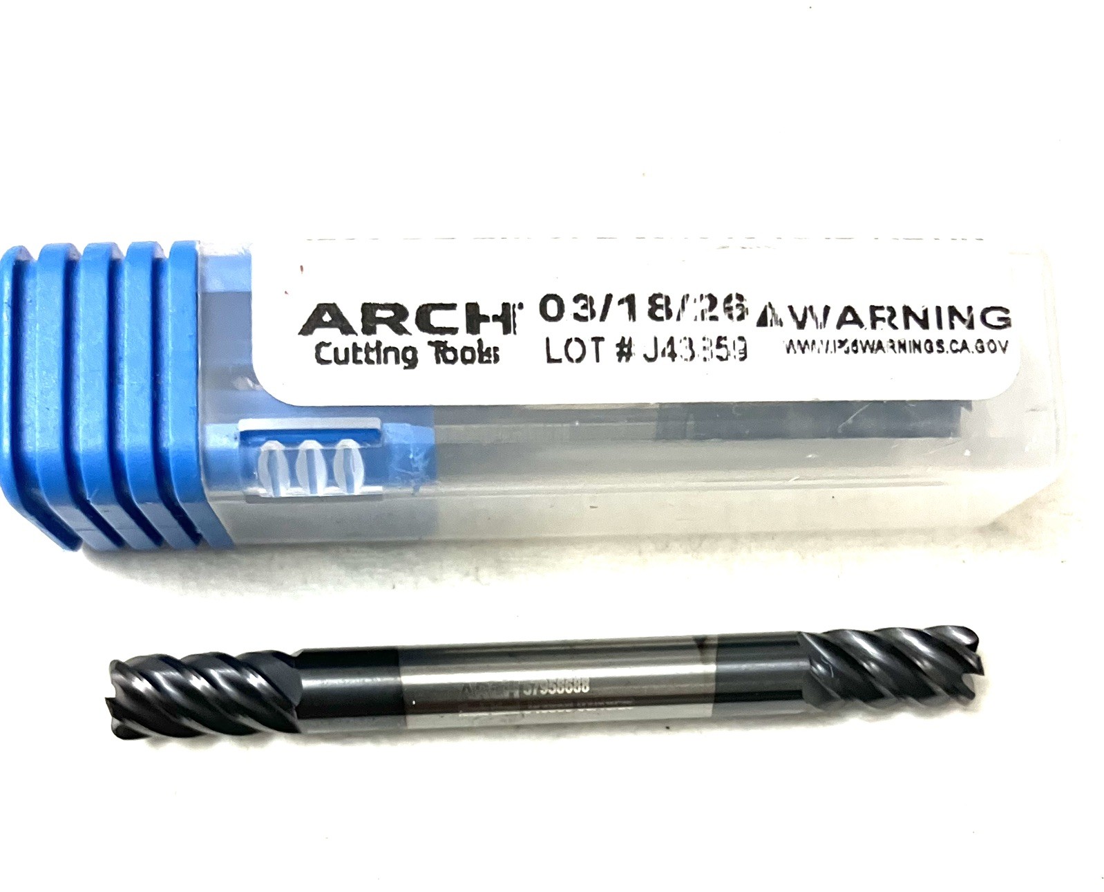 ARCH 1/4″ 5FL Corner Radius End Mill .040R Double End Solid Carbide AlTiN NEW