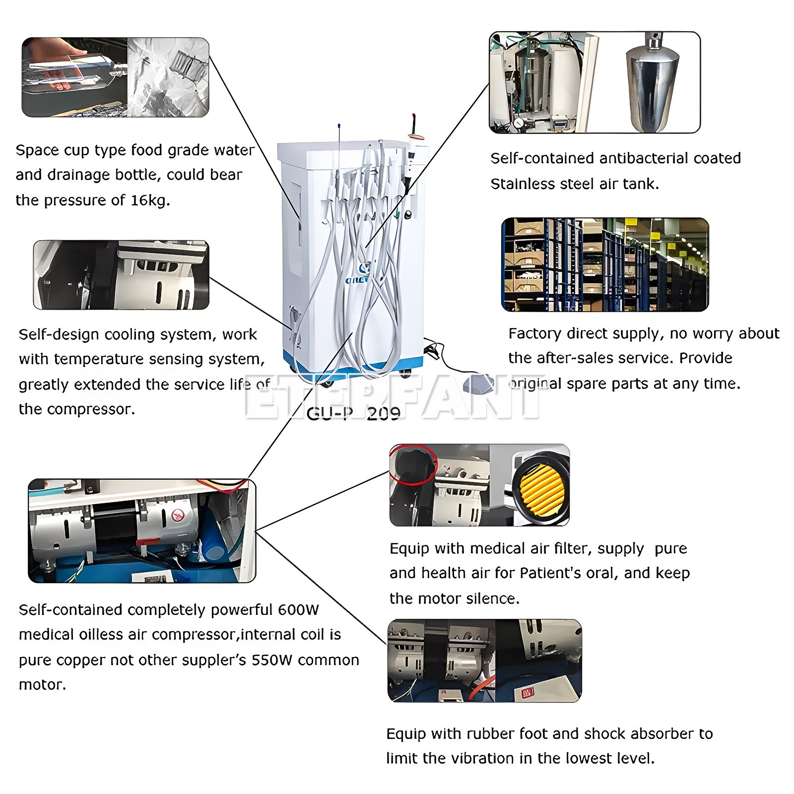 Dental Mobile Delivery Unit System/Treatment Cart Delivery/Electric Suction Unit