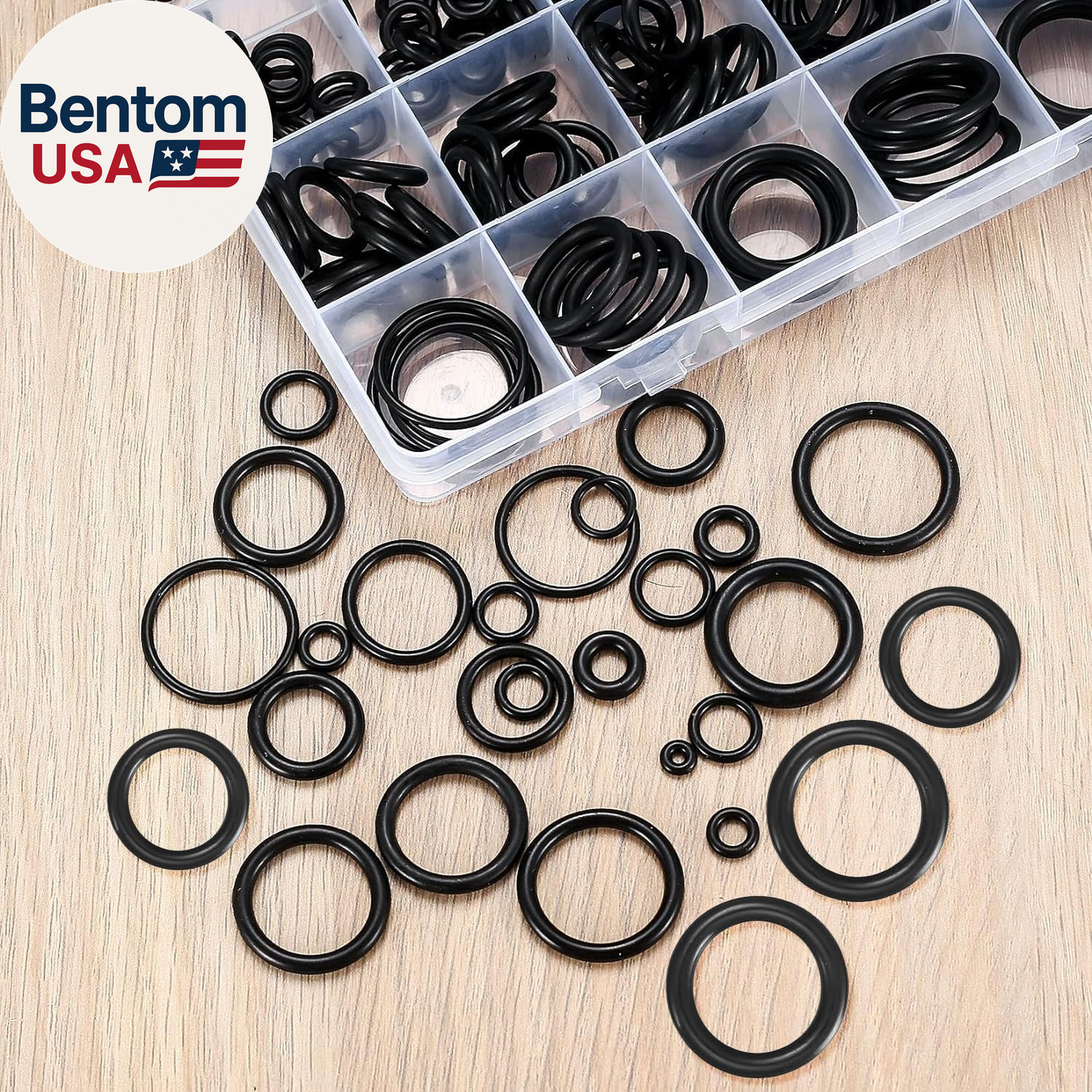 360 Pcs O Ring Assortment Kit,Rubber Washer Orings, Black 24 Sizes Pressure Wash