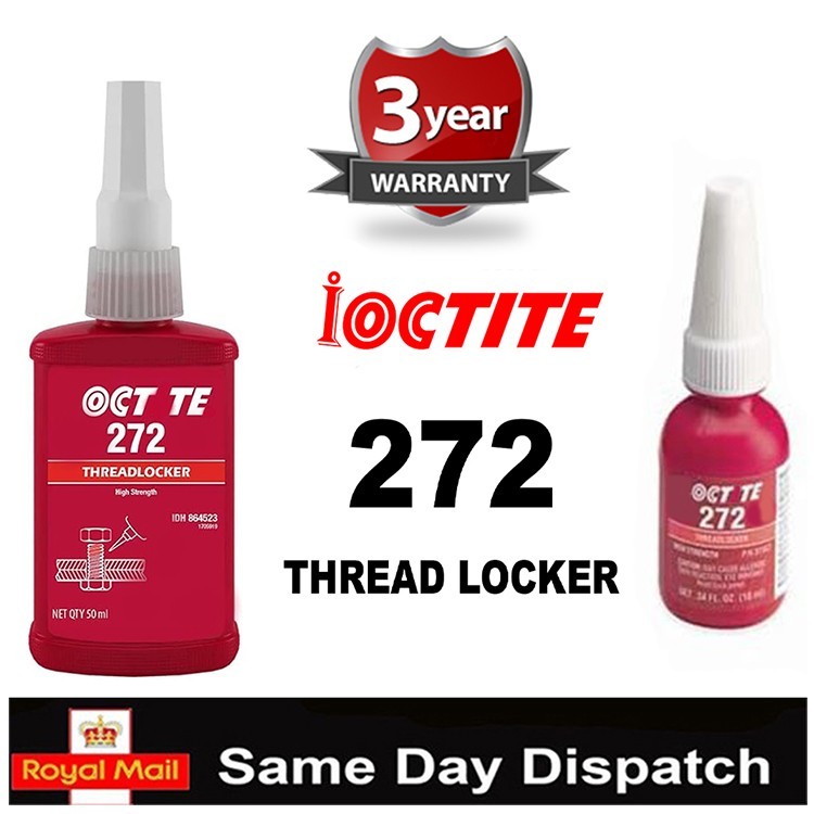 thread lock tite 272 10ml 50ml 250ml general purpose, medium to high ing