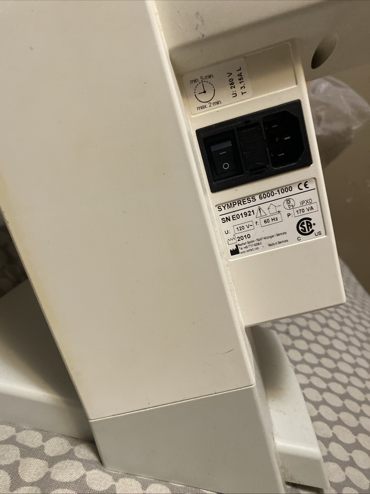 Renfert Sympress 6000 REF 60001000 WORKS With Cord