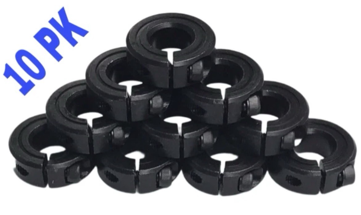 3/4” Inch Single Split Shaft Stop Collar – Black Oxide Finish (Qty 10) FREE Ship