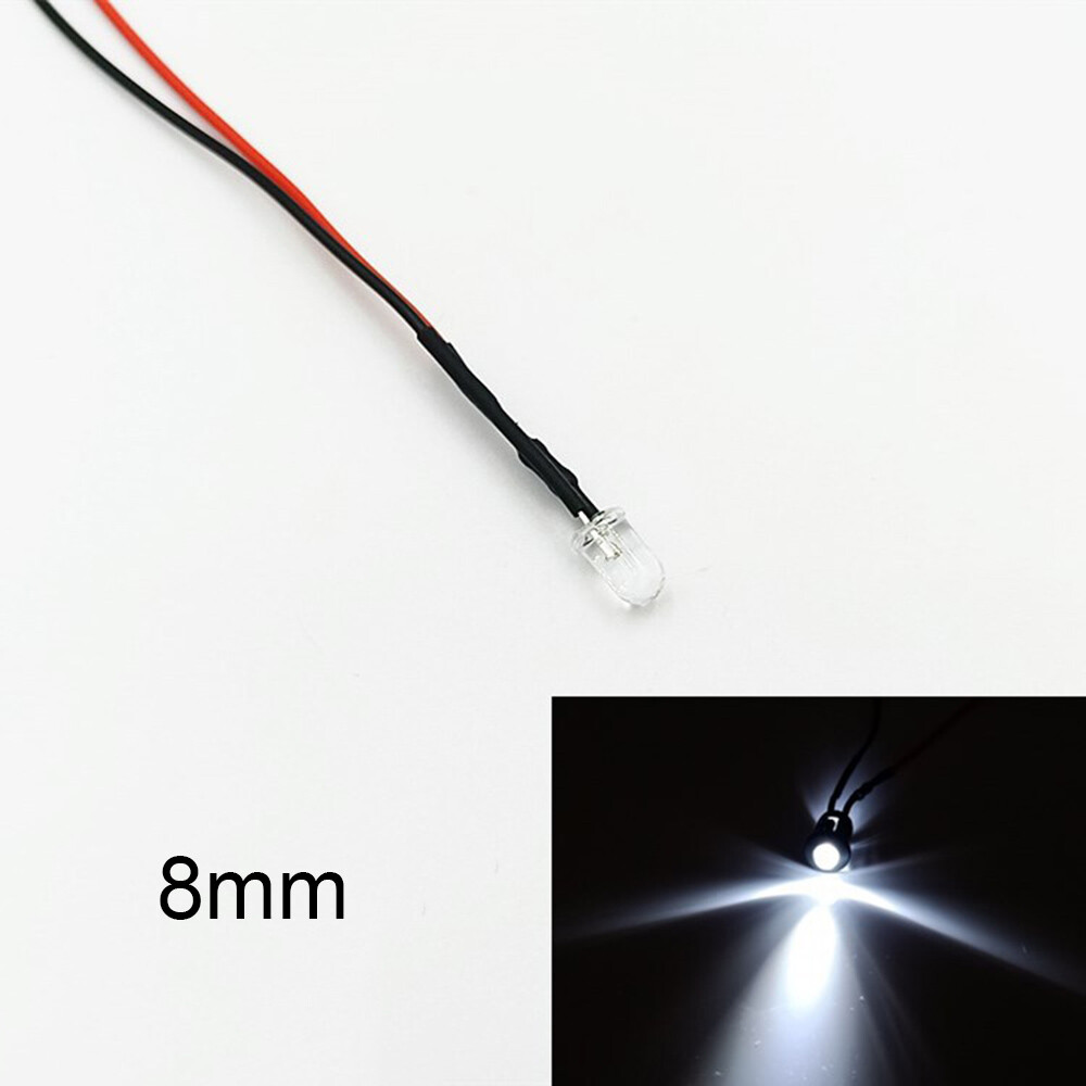 5/10PCS 12V 8mm LED Lights Emitting Diodes Pre Wired Assorted Kit Lamps