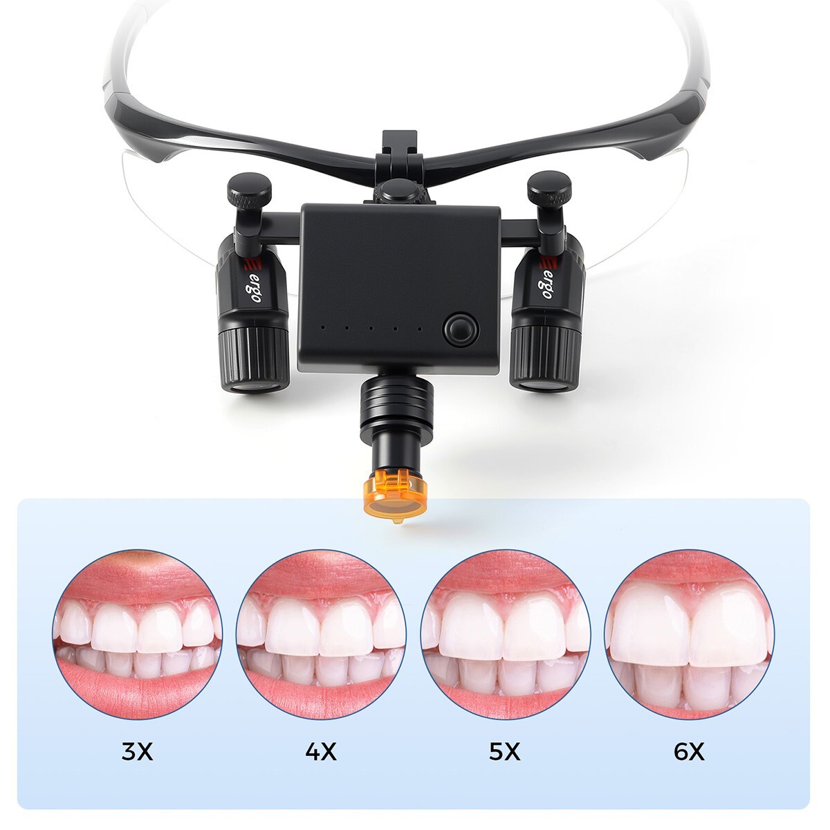 5.0X Dental Magnification Medical Binocular Loupes Glass+LED Surgical Head Light