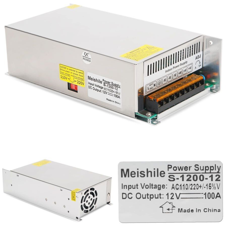 12V 100A 1200W DC Switching Power Supply Adapter PSU AC-DC 12Volt Industrial Tra