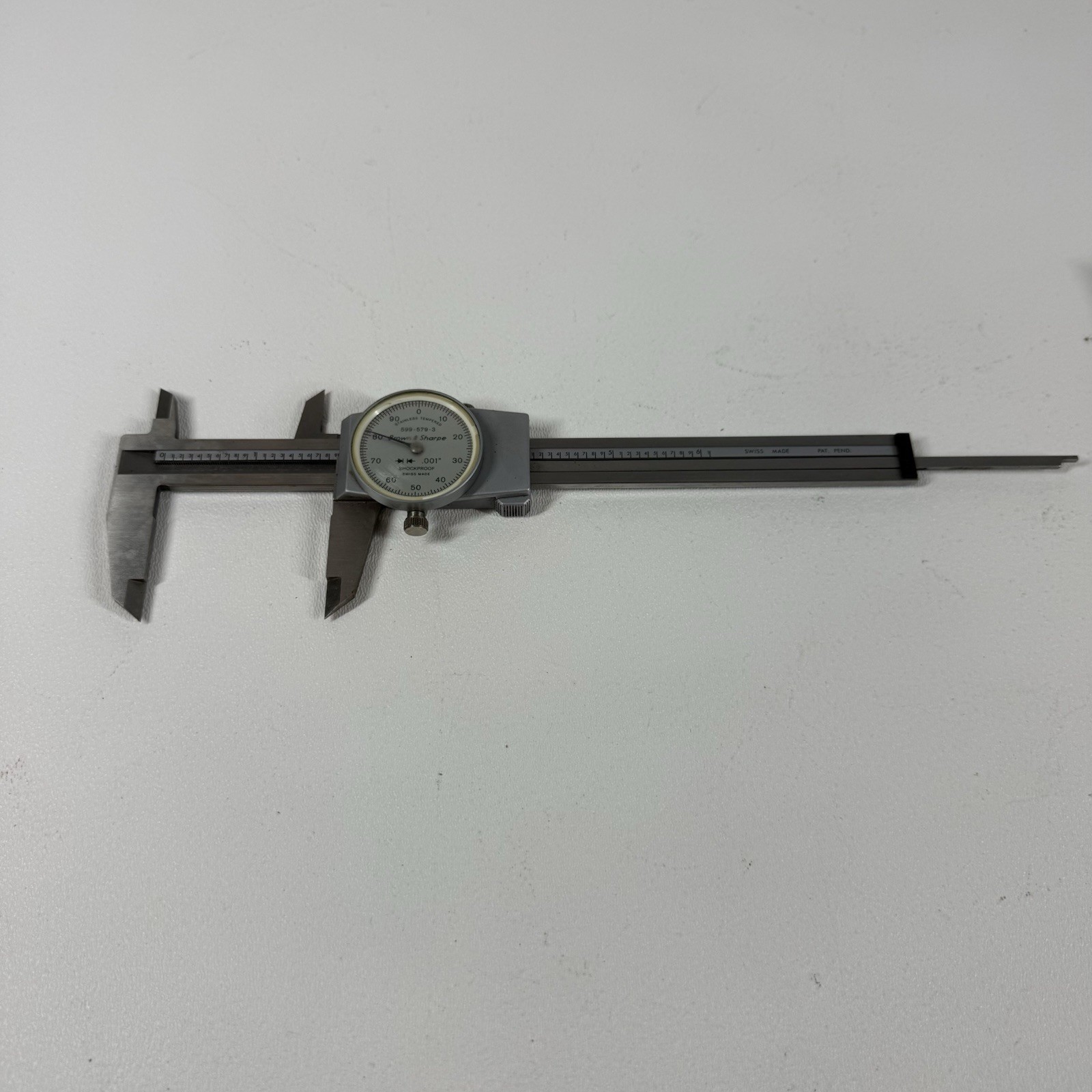 Brown & Sharpe No. 599-579-3 Machinists 6″ Dial Caliper .001″ Swiss *FREE SHIP