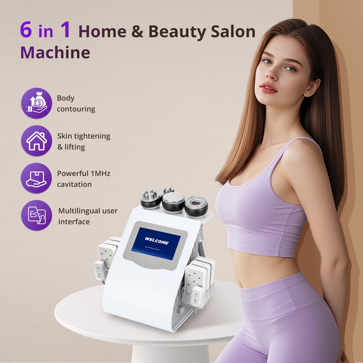 6 in 1 Beauty Machine Body Silhouette Enhancing Massager Improve Skin Firmness