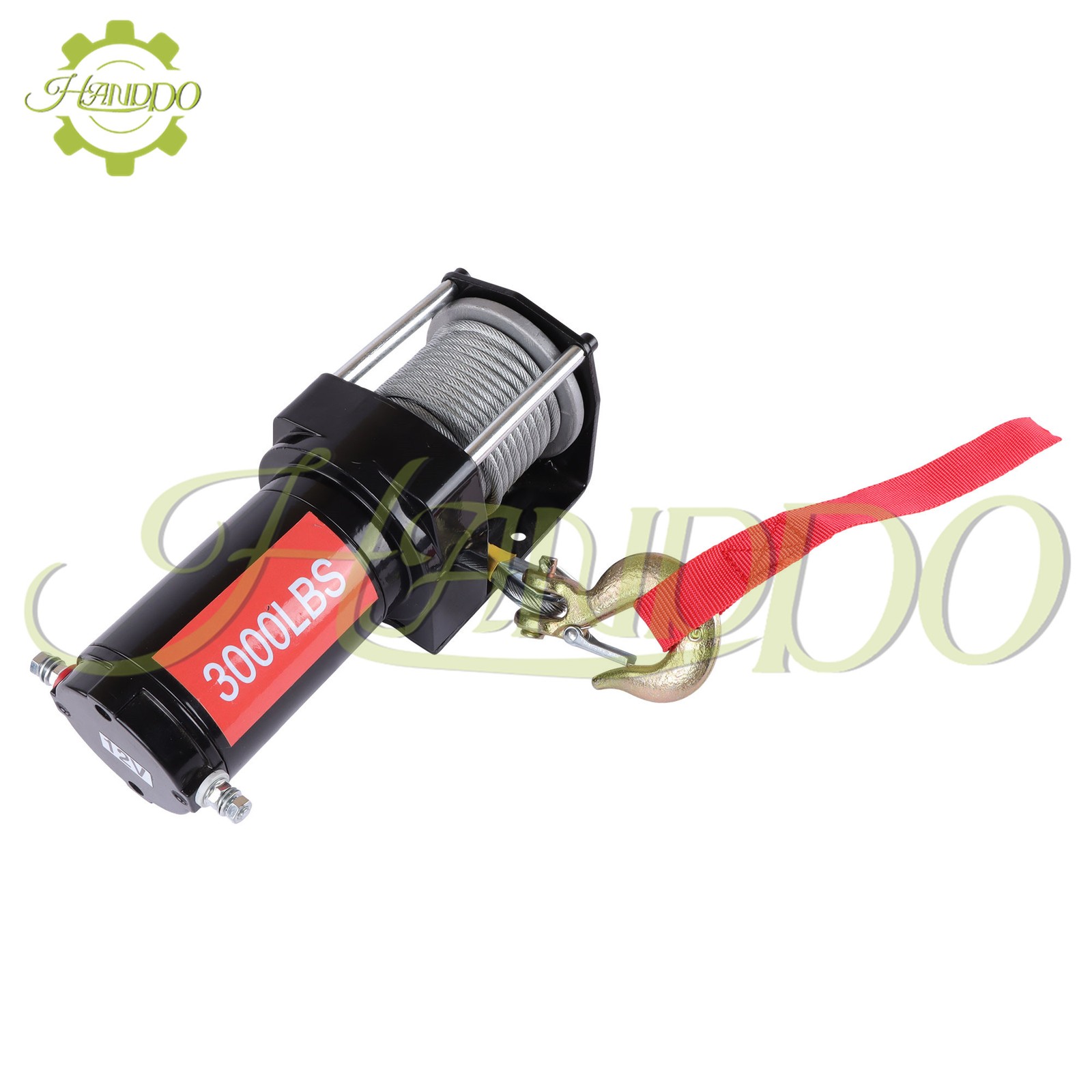 3000lbs Electric Winch 32ft Synthetic Rope 12VDC/1.3HP 2.5m Wired Remote IP55