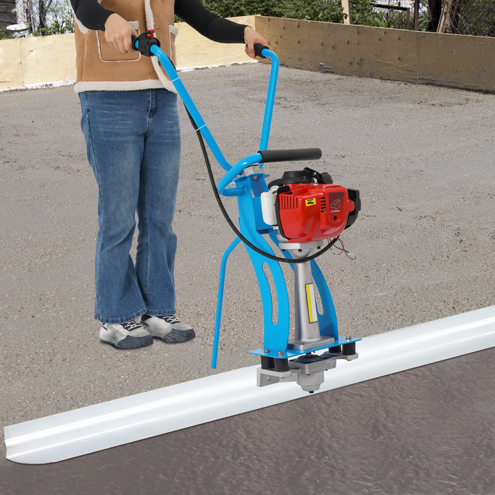 900W 4 Stroke Concrete Leveling Vibratory Screed Finishing Engine Without Ruler