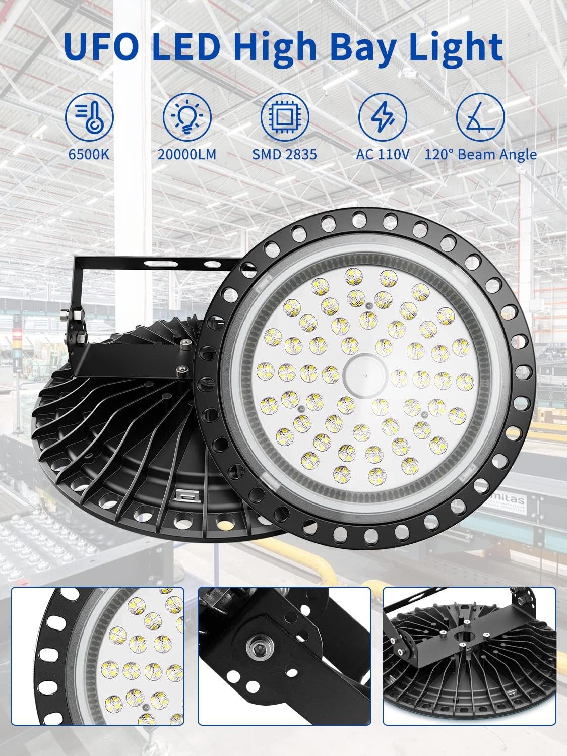 10 Pack 200W UFO LED High Bay Light Shop Industrial Commercial Factory GYM LAMP