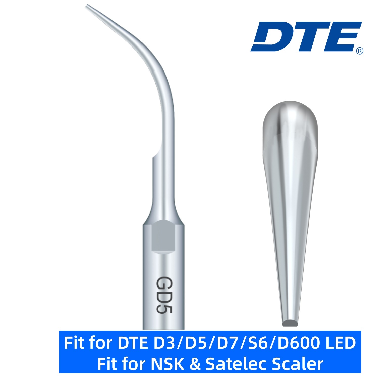 DTE Dental Ultrasonic Scaler Tips GD5 5pc/pk Fit for NSK & Satelec Scaler