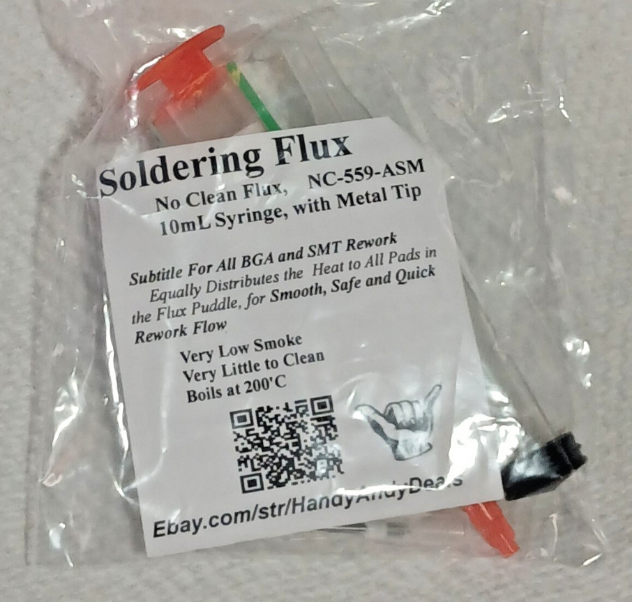 Solder Flux, NO CLEAN, 10ml Tube Syringe, SMT Surface Mount Soldering