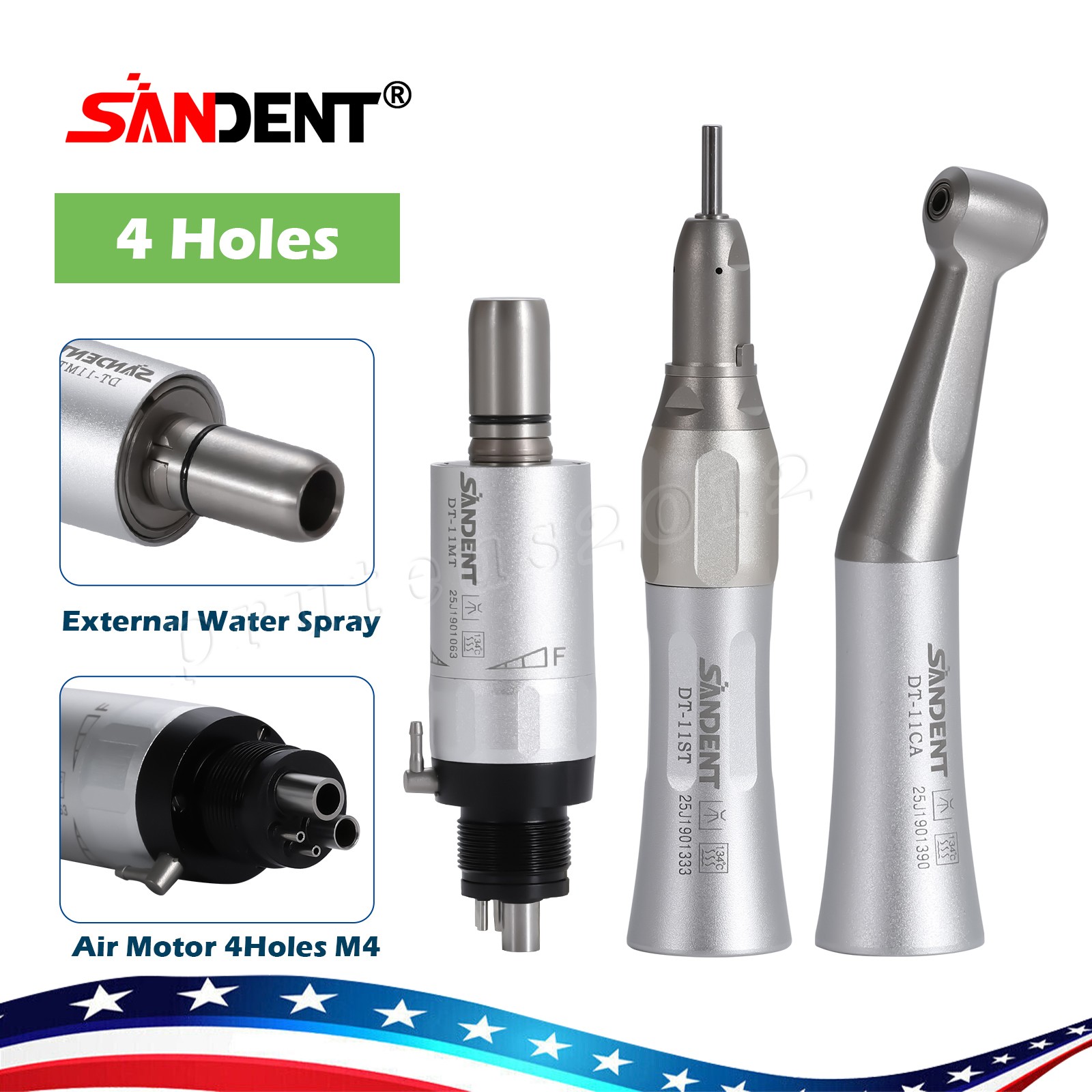 Dental Ring LED Integrate E-generator High &Low Speed Handpiece 4 Holes Turbine
