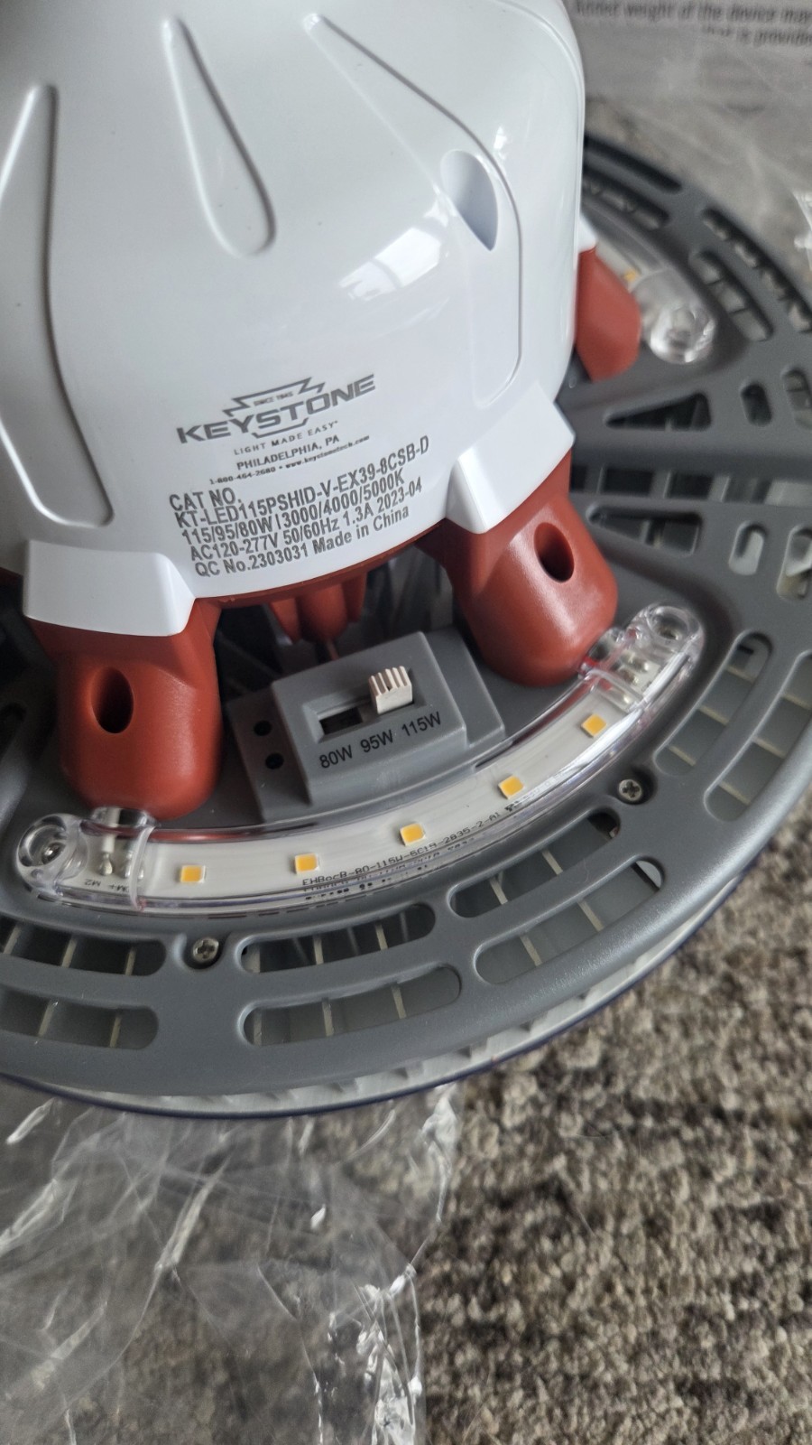 B3 Keystone LED HID High Bay Retrofit 400W Light KT-LED115PSHID-V-EX39-8CSB-D