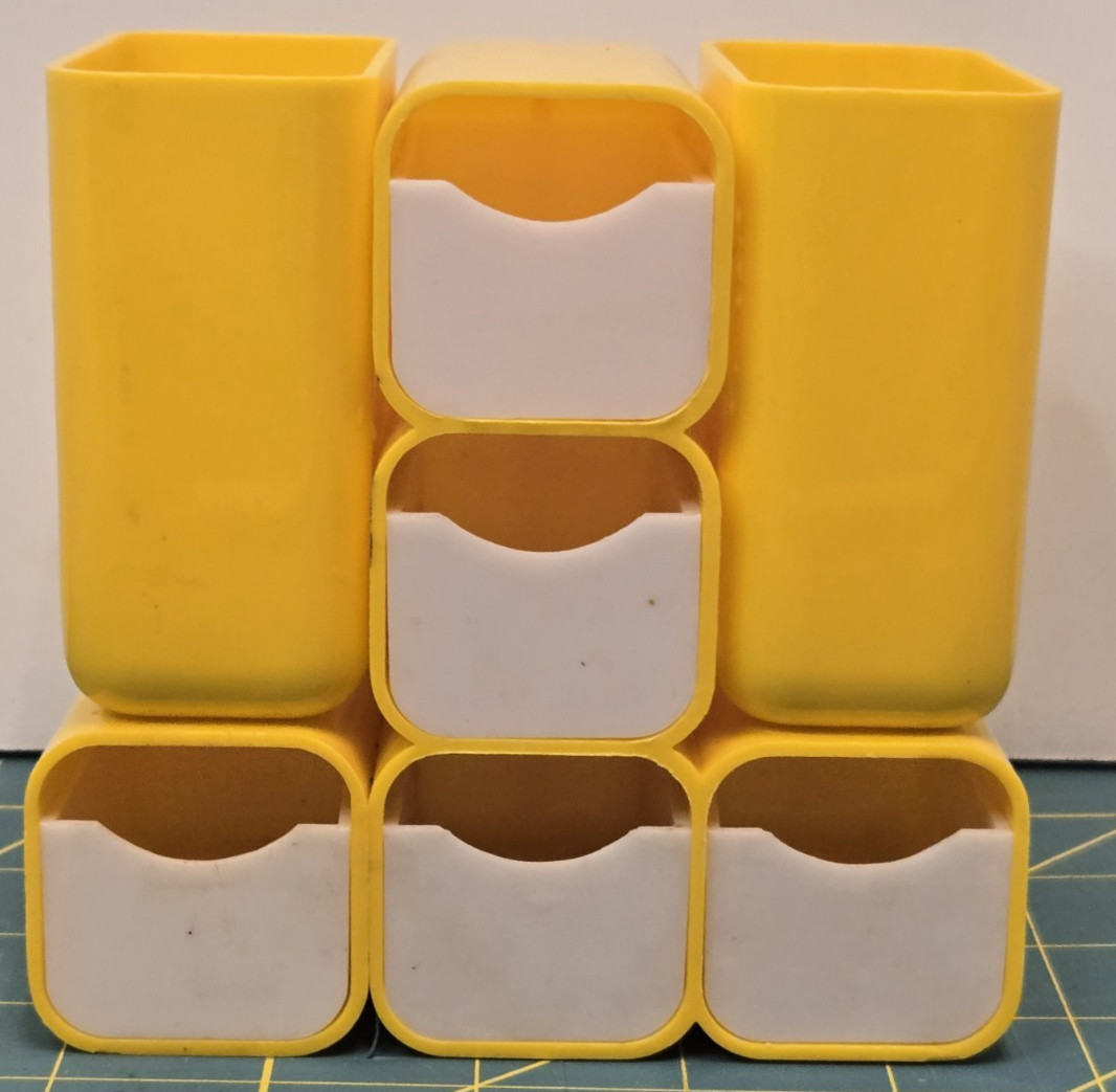 VTG HOF Yellow Modular Plastic Desk Organizer 5 Storage Drawers #7412 Hong Kong